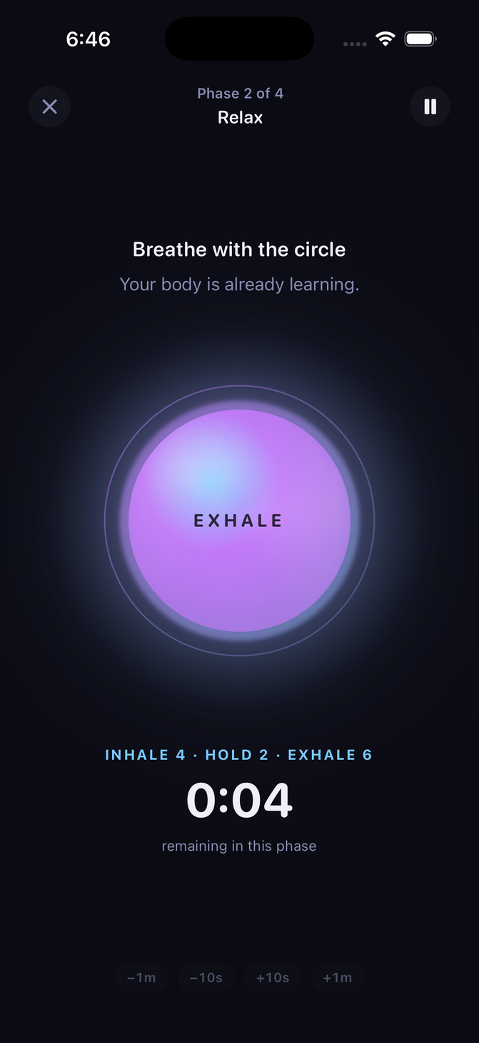 ReflexFlow app, screen 3
